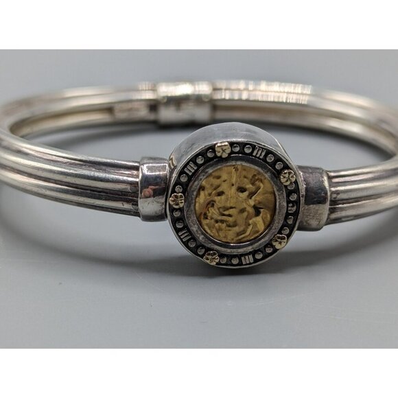 Tagliamonte Roman Intaglio Seal Bracelet Gold Sterling Silver 925 14K Italy - Picture 2 of 14